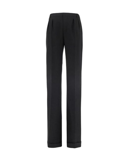 Saint Laurent Black Tailored Straight Trousers