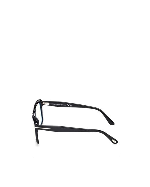 Tom Ford White Eyewear Rectangular Frame Glasses