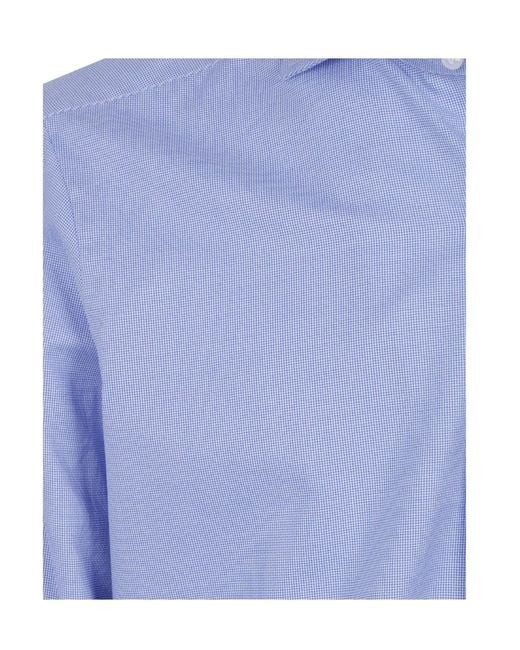Barba Napoli Blue Long-Sleeved Shirt for men