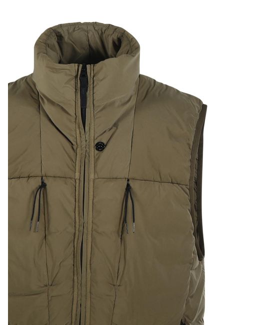 Stone Island Green Zip-Up Down Vest for men
