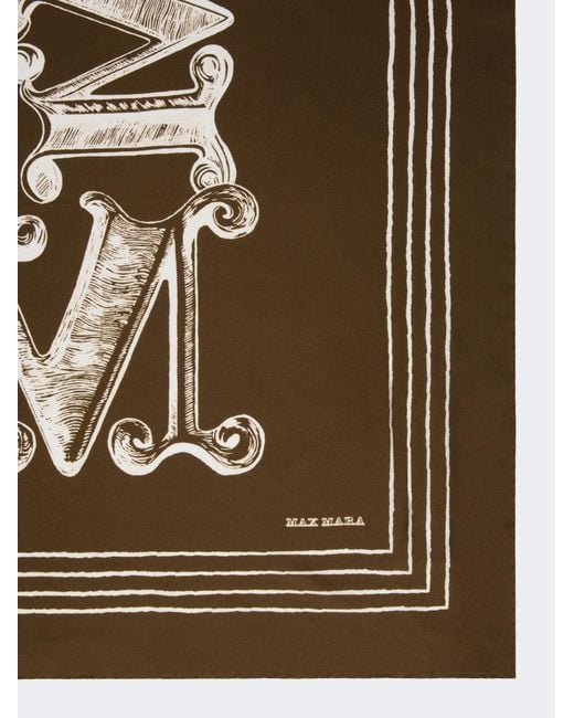 Max Mara Metallic Printed Silk Twill Oversized Scarf