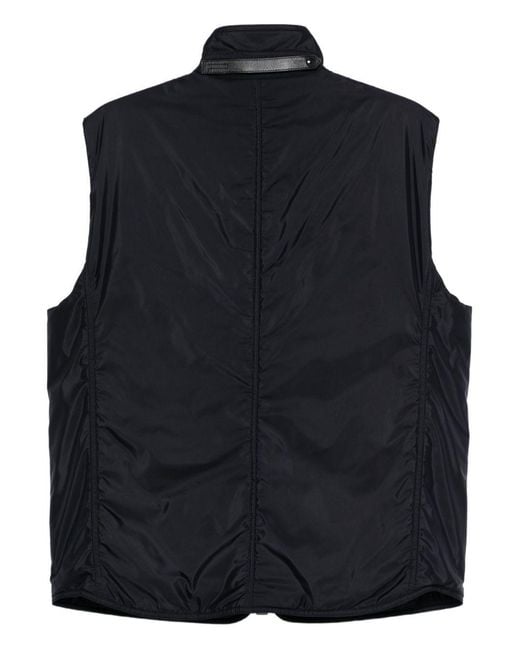 Tom Ford Black Leather-Trimmed Zip-Front Vest for men