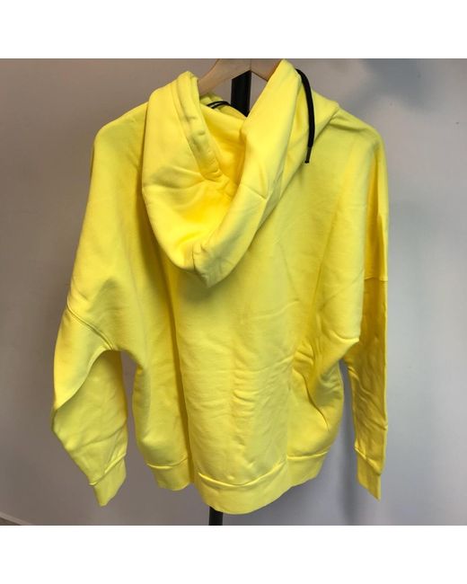 Palm Angels Yellow Logo Printed Hooded Sweater for men