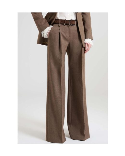 Ermanno Scervino Brown Palazzo Trousers