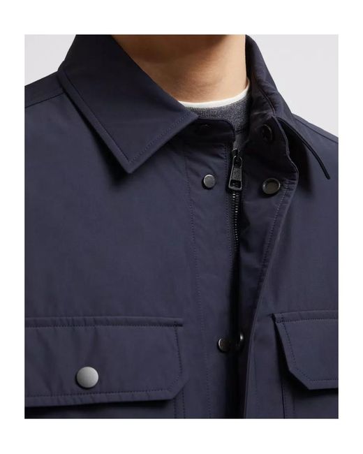 Moncler Blue Oustalous Down Shacket for men