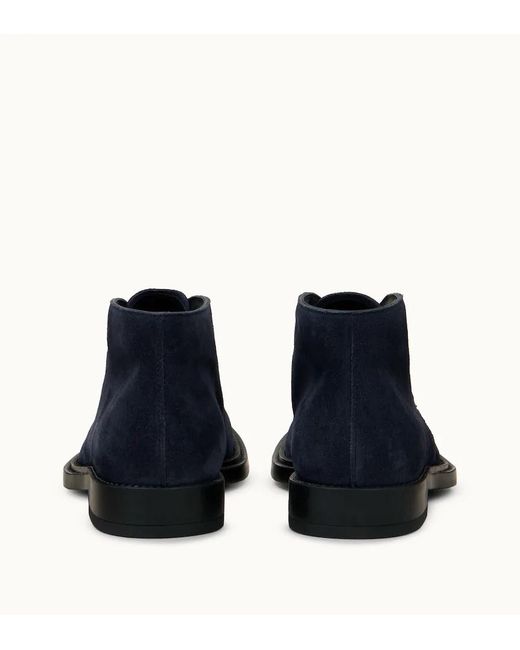 Tod's Blue Desert Almond-Toe Ankle Boots for men