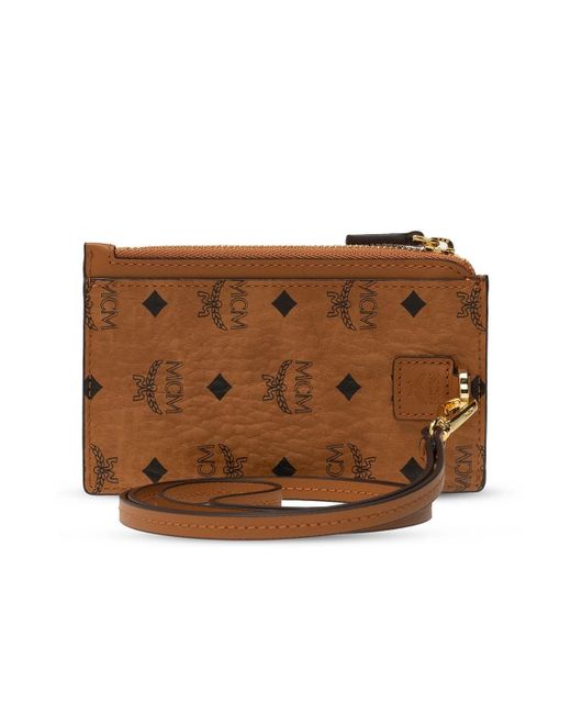 MCM Brown All-Over Logo Print Wallet for men