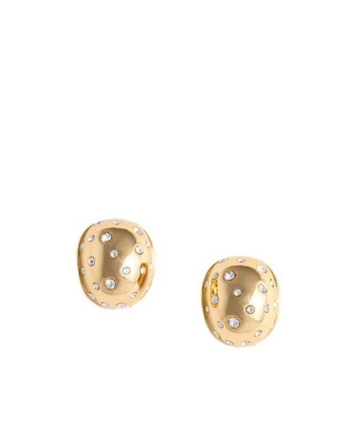 Self-Portrait Metallic Curved Crystal Earring
