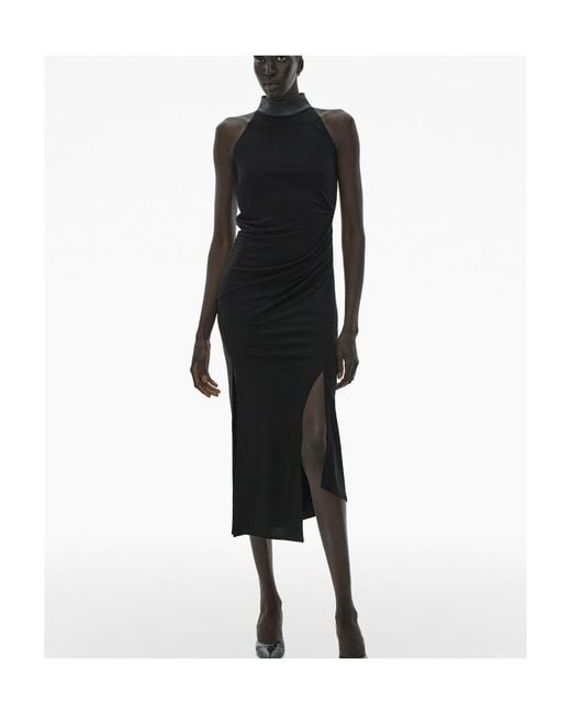 Helmut Lang Black Halter Neck Midi Dress