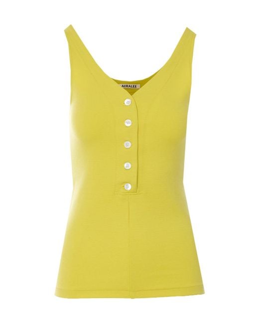 Auralee Yellow Sleeveless Vest