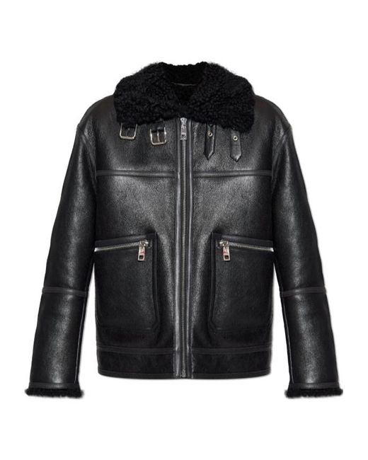 Dolce & Gabbana Black Shearling Jacket
