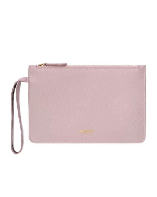Burberry Pink Leather Zip Pouch