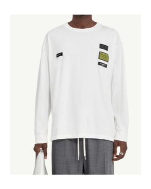 MM6 by Maison Margiela White Logo Patch Crewneck T-Shirt for men