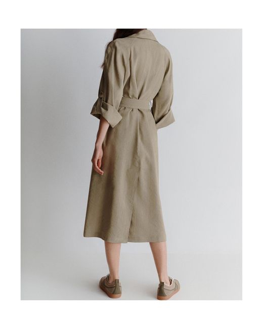 Marella Natural Stretch Viscose And Linen Duster Coat