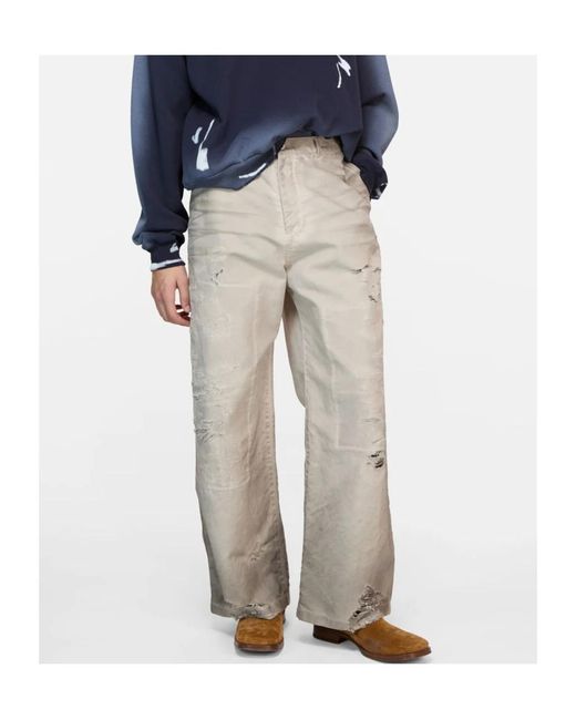 Acne Natural Mended Distressed Jeans for men