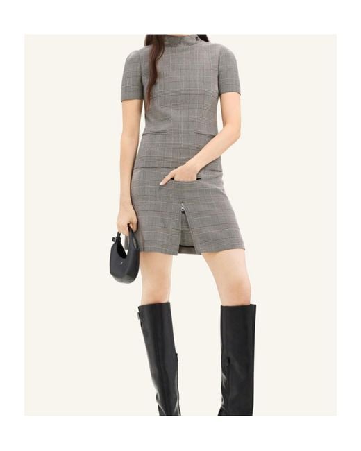 Courreges Gray Courrèges Mid-Rise A-Line Checked Mini Skirt