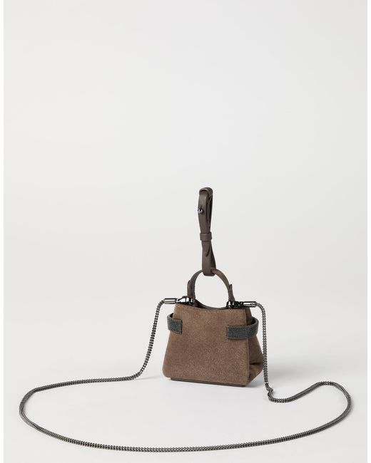 Brunello Cucinelli White Small Essence Tote Bag