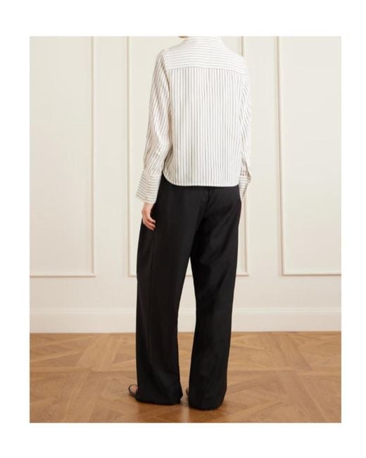 Co. White Striped Silk Shirt