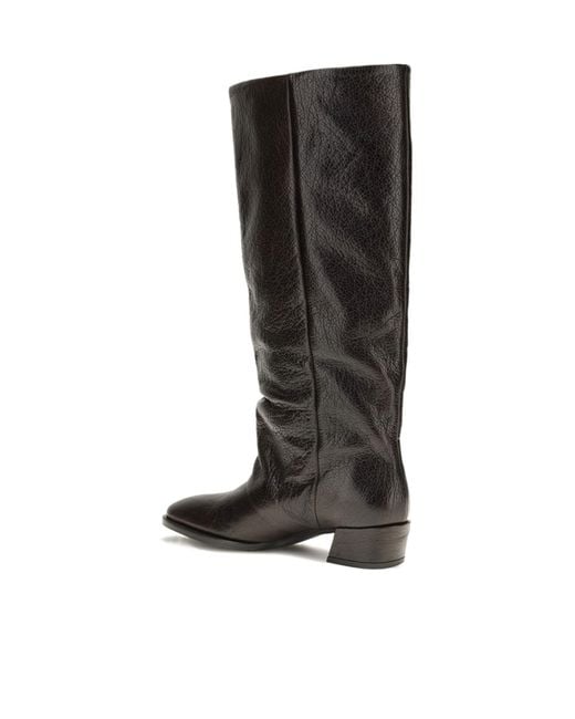 P.A.R.O.S.H. Black Round-Toe Tall Boots