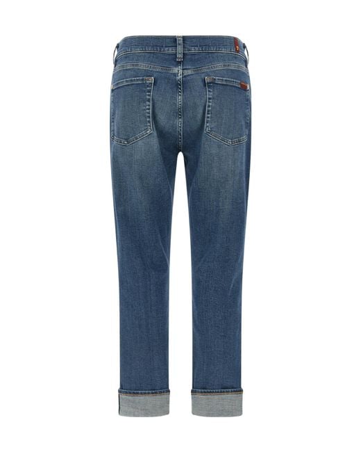 7 For All Mankind Blue Relaxed Skinny Jeans