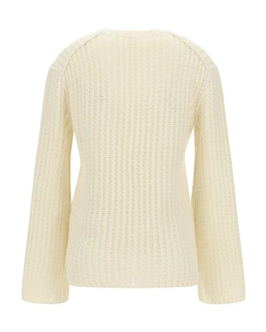 Chloé Natural Chloé Long-Sleeved Crewneck Knitted Jumper