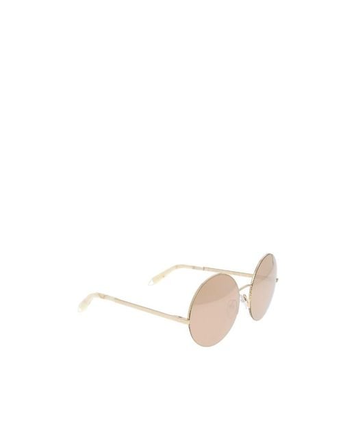 Victoria Beckham Pink Round Frame Sunglasses