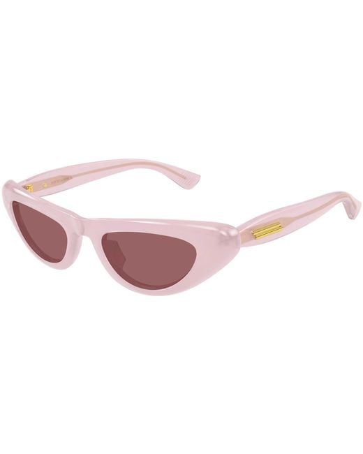 Bottega Veneta Pink Eyewear Cat Eye Frame Sunglasses for men