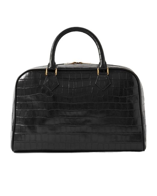 Nili Lotan Black Jaclyn Croc-Effect Leather Tote
