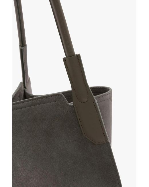 Victoria Beckham Gray Logo Printed Tote Bag