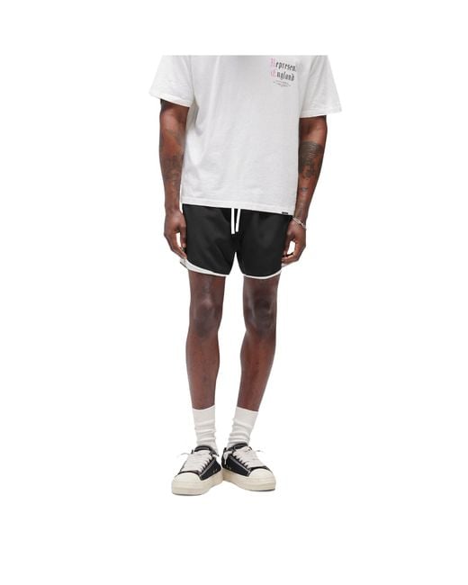 Represent Black Cruz Relaxed Fit Side-Stripe Shorts for men