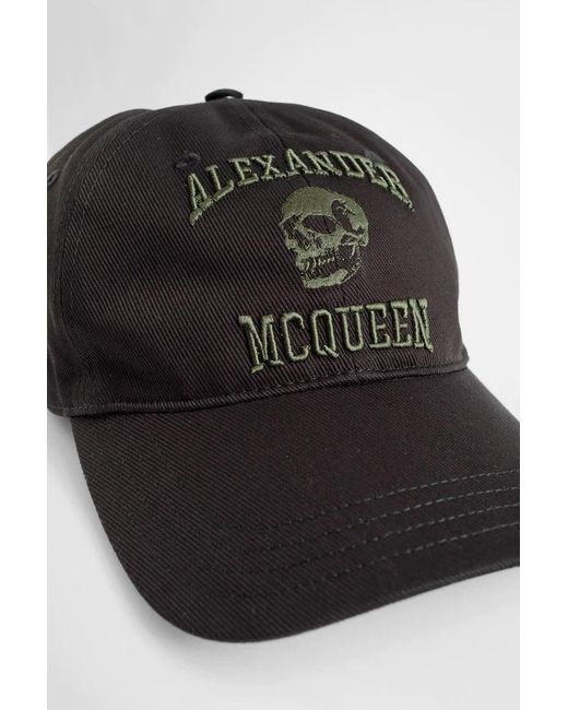 McQueen Black Logo Embroidered Baseball Cap for men