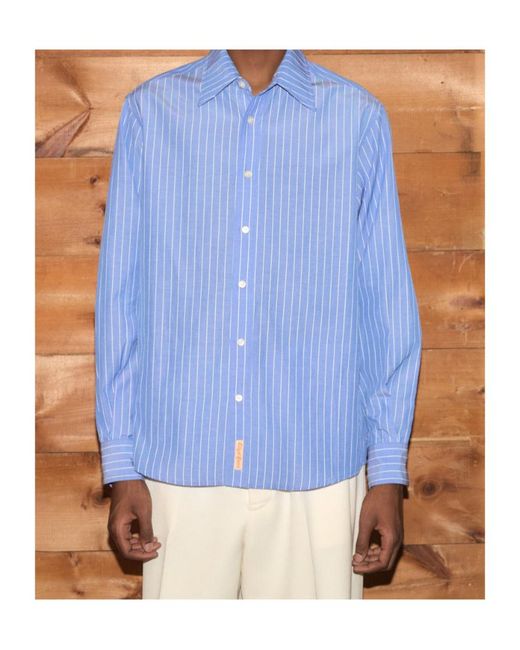 Bode Bluebell Long Sleeve Shirt for men