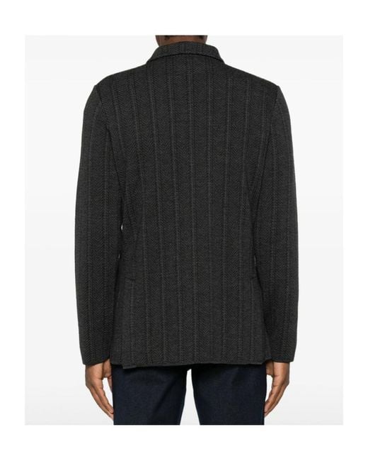 Lardini Black Striped Blazer for men