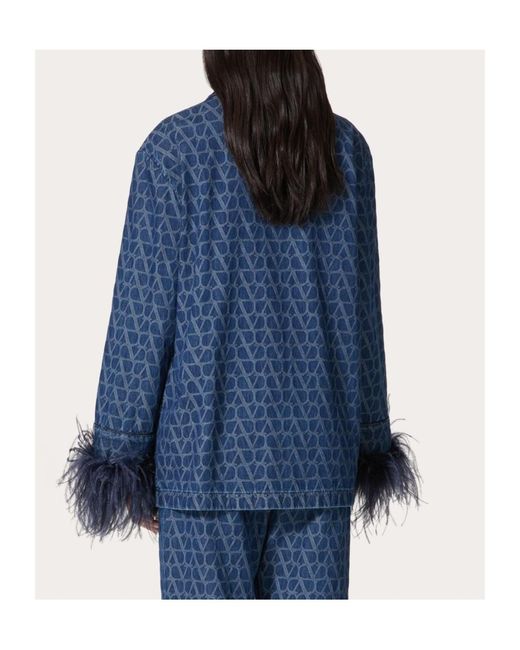 Valentino Blue Toile Iconographe Oversized Denim Jacket