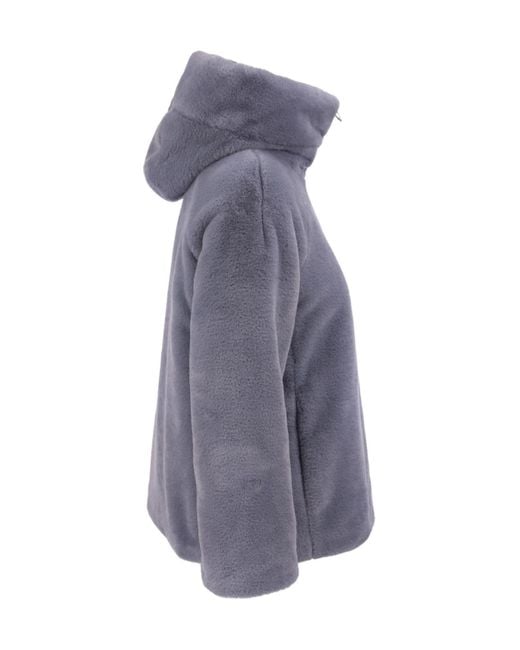Herno Blue Hooded Zip-Up Fitted Jacket