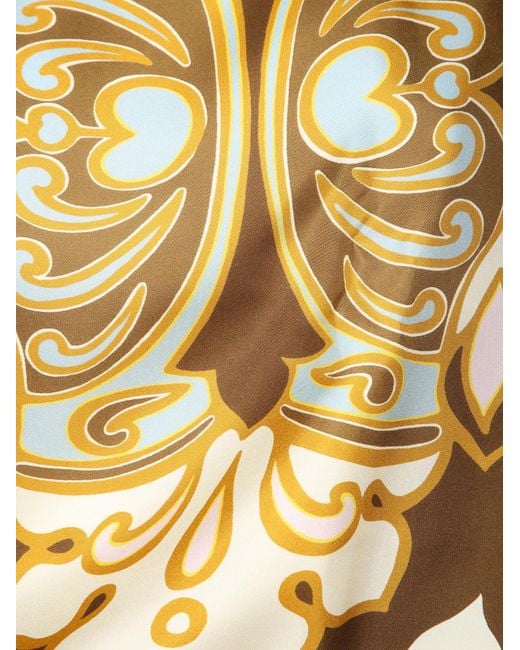LaDoubleJ Metallic Scarf-Print Cocoon Top