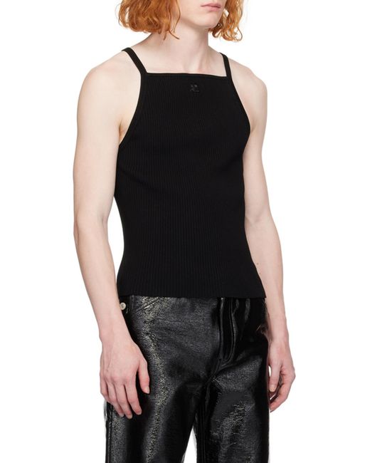 Courreges Black Sleeveless Vest for men