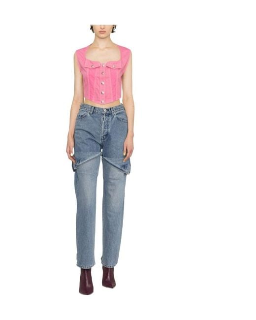 Ambush Pink Denim Top