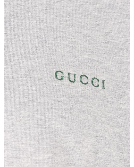 Gucci White Crew Neck T-Shirt Featuring Web Ribbon for men