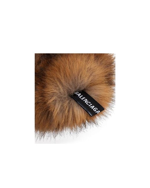 Balenciaga Brown Holli Animal-Free Fur Scrunchi