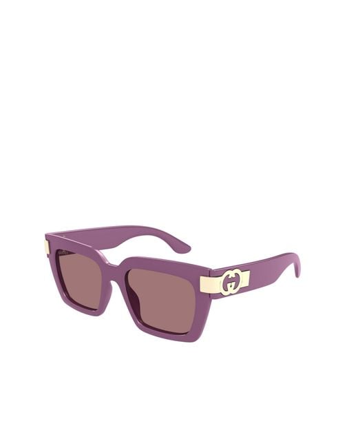 Gucci Purple Eyewear Cat-Eye Frame Sunglasses
