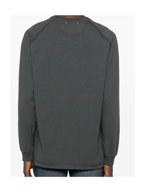 Golden Goose Deluxe Brand Black Rose Printed Long Sleeved T-Shirt for men