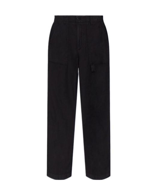 AllSaints Black Logo Patch Straight-Leg Pants for men