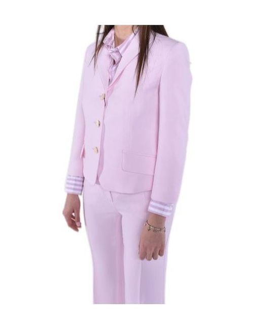 Max Mara Purple Studio Single-Breasted Belted Jacket