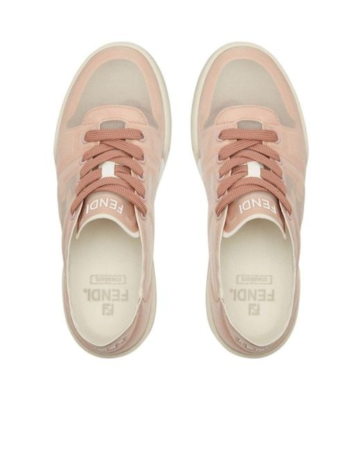 Fendi Pink Match Mesh Low-Top Sneakers
