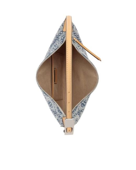 Tory Burch Gray Small Logo-Patterned Tote Bag