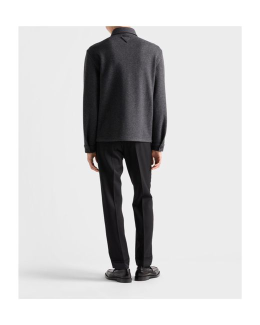 Prada Gray Wool Blend Shirt for men