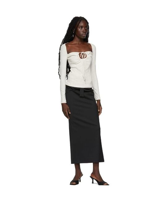 Rosetta Getty White Square Collar T-Shirt