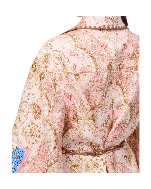 Zimmermann Pink Daylight Mini Tunic Dress