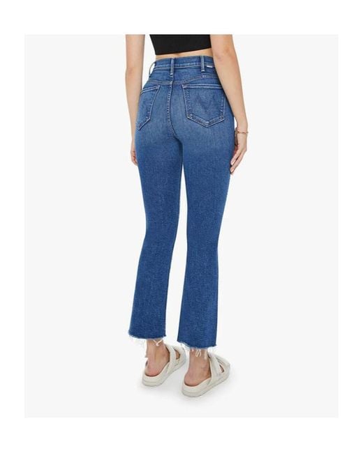 Mother Blue The Hustler Ankle Fray Jeans